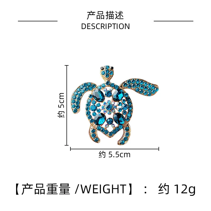 الأخضر حجر الراين البحر السلاحف الحيوان بروش دبابيس كريستال خمر المعادن السلحفاة بروش للنساء معطف شارات الصدار مجوهرات هدية
