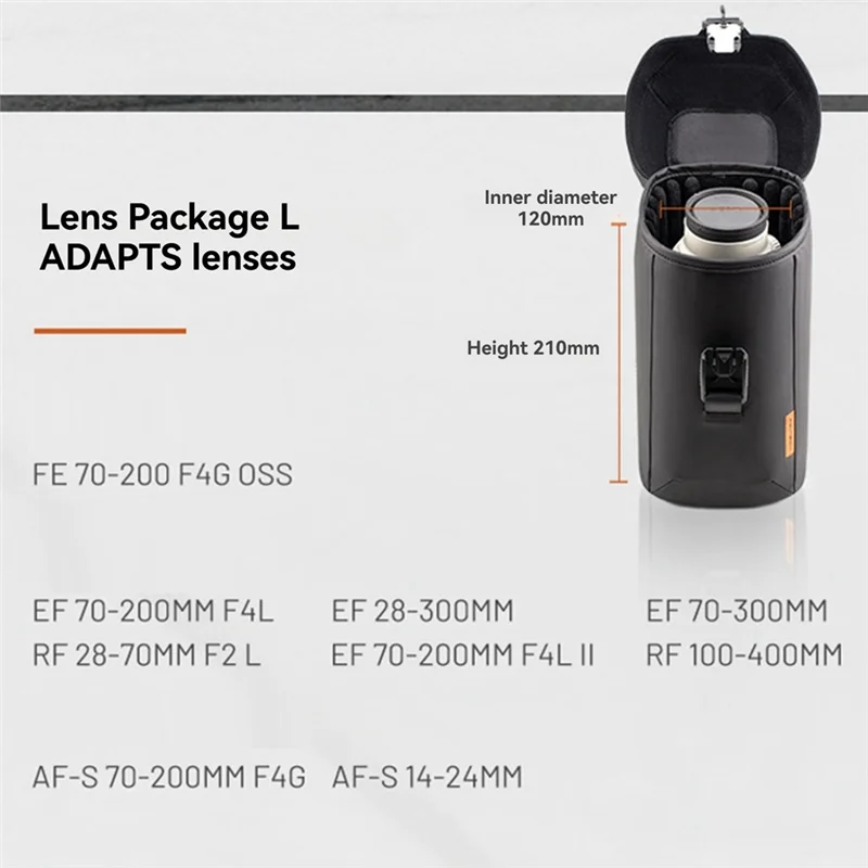 

Сумка для объектива 70-200 мм, сумка для хранения телеобъективов DSLR-камеры, защитный чехол для телеобъектива для Nikon Canon L-A25R