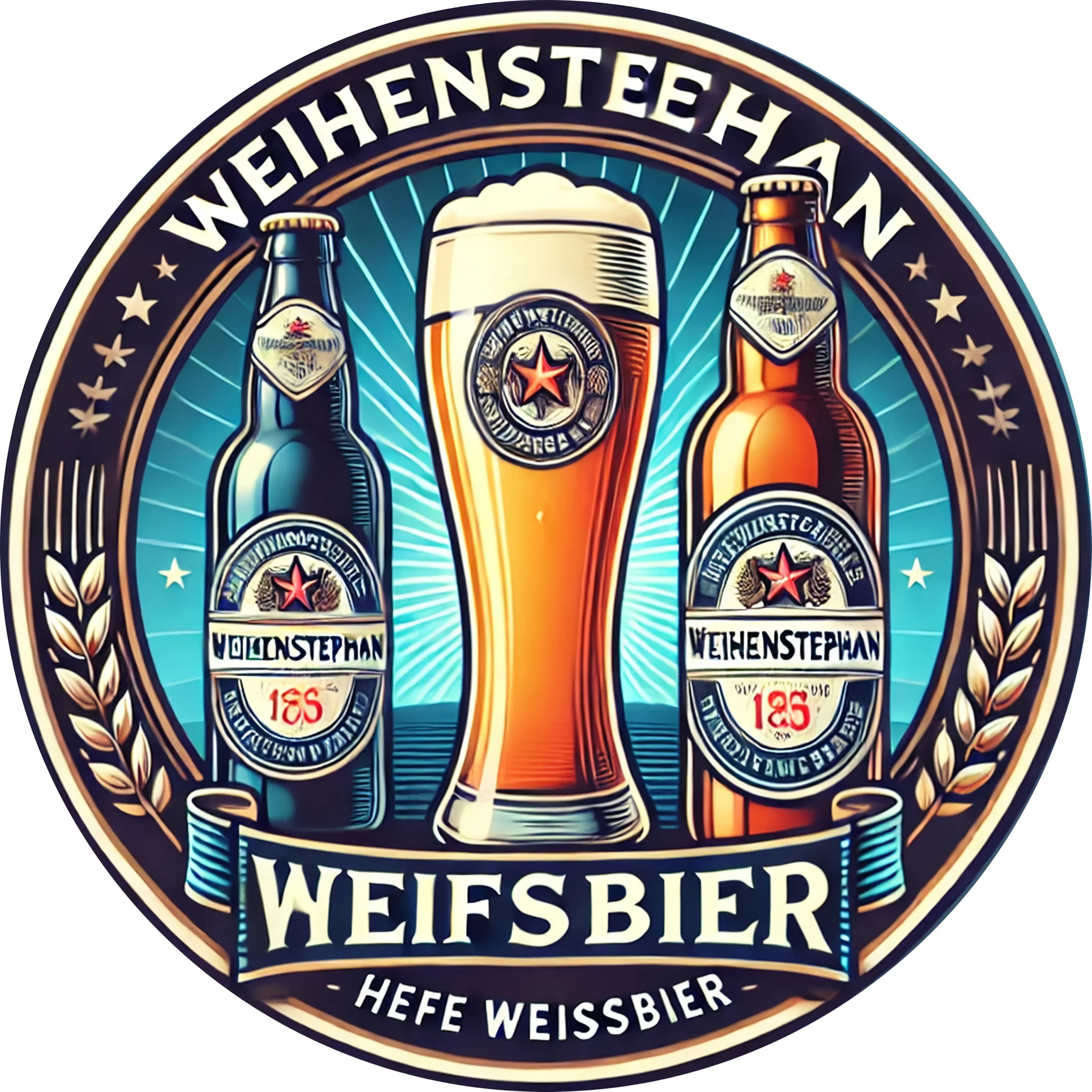 2D Flat, 1pc Weihenstephan Wheat Beer Metal Sign - Vintage Bavarian Wall Art Plaque, Durable Iron Branding Decor for Bars
