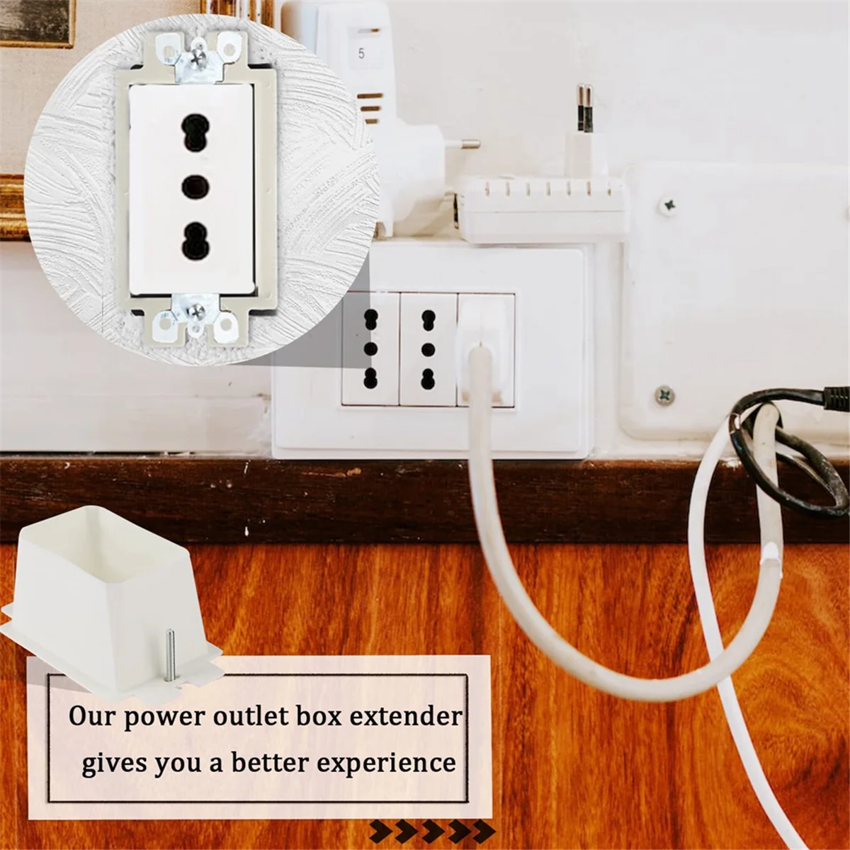 5PCS -2 Electrical Outlet Box Extenders with 10PCS Screws, 1-Gang Box Extender Single Gang Box Extender