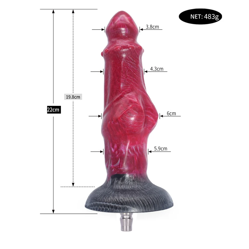 ROUGH BEAST Silicone Animal Dildo for Sex Machine Quick Plug/Vac-u-lock Masturbation Machine Attachment for Women Anal Game Toys