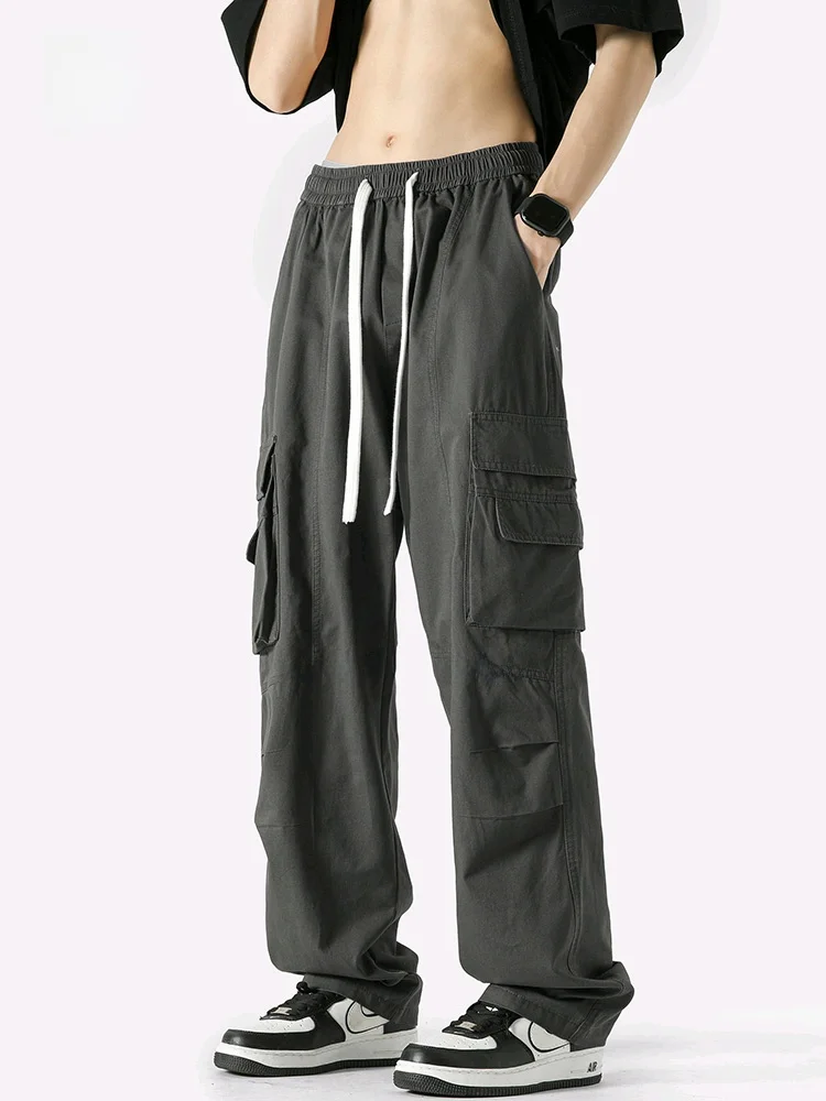 

Loose Straight Leg Workwear Casual Pants Men's Summer New Faion Trend Loose Versatile Straight Sports Long Trousers