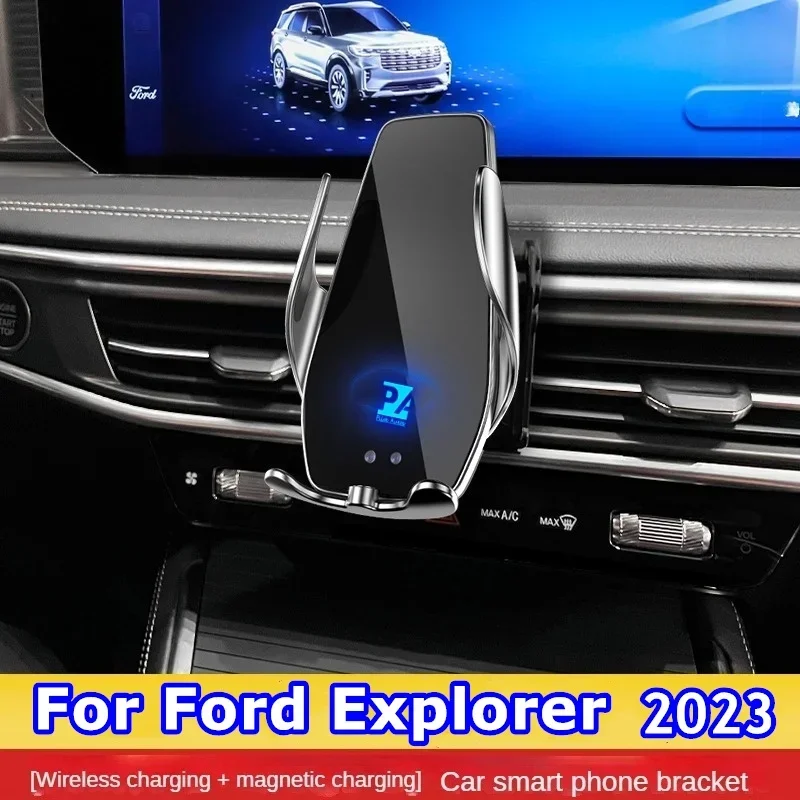 

2023 For Ford Explorer Phone Holder Wireless Charger Car Mount Navigation Bracket GPS Support