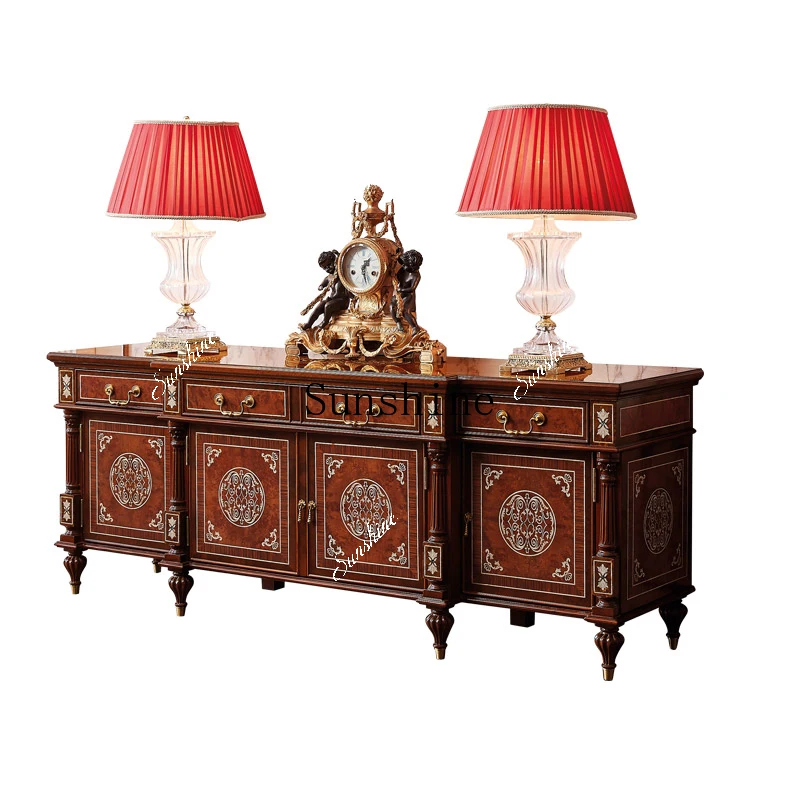 

Large TV cabinet mahogany inlaid natural shell display cabinet furniture FT