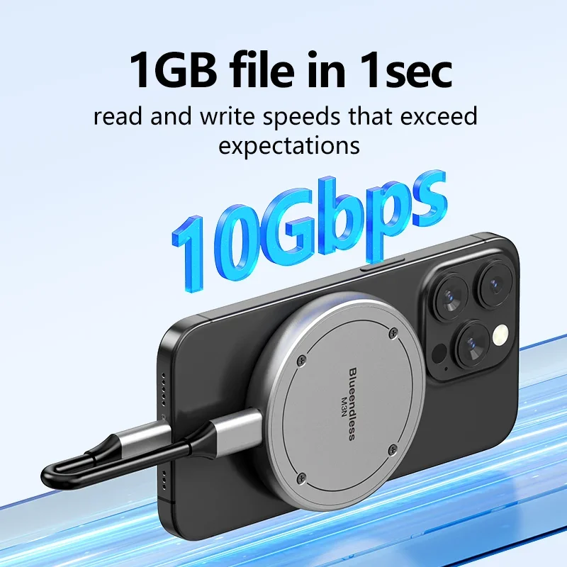 Magnetic M.2 2230 2242 NVMe SSD Enclosure Magsafe SSD Case USB C 3.2 Gen2 for iPhone ipad Pro Xbox PS5 Steam Deck Computer