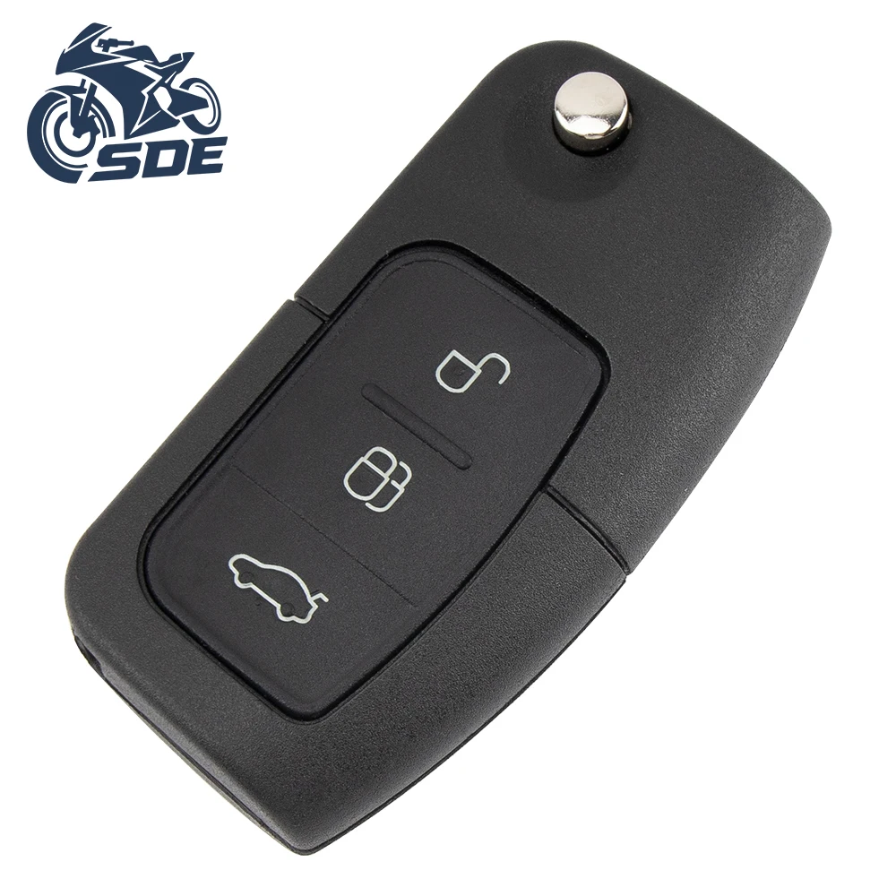 

SDE 3 Button Modified Flip Folding Remote Control Car Key Shell for Ford Focus 2 3 Mondeo Fiesta Galaxy C-MAX Key Fob Case