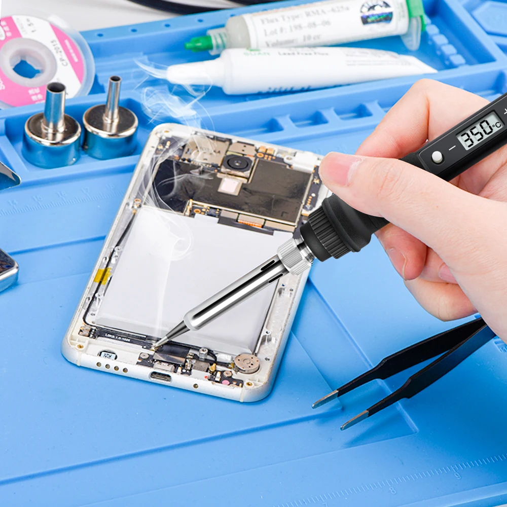 Imagem -05 - Ferro de Solda Kit Temperatura Ajustável Display Lcd 220v 110v Cabeça de Solda Ferramenta de Reparo Jcd-908s 80w
