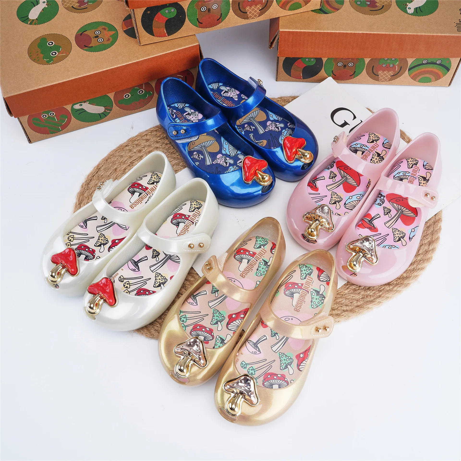 Summer Sandals Princess Party Beach Shoes Children\'s Shoes 2023 New Brazil Mini Melissa Girl Jelly shoes Mushroom Soft Girls