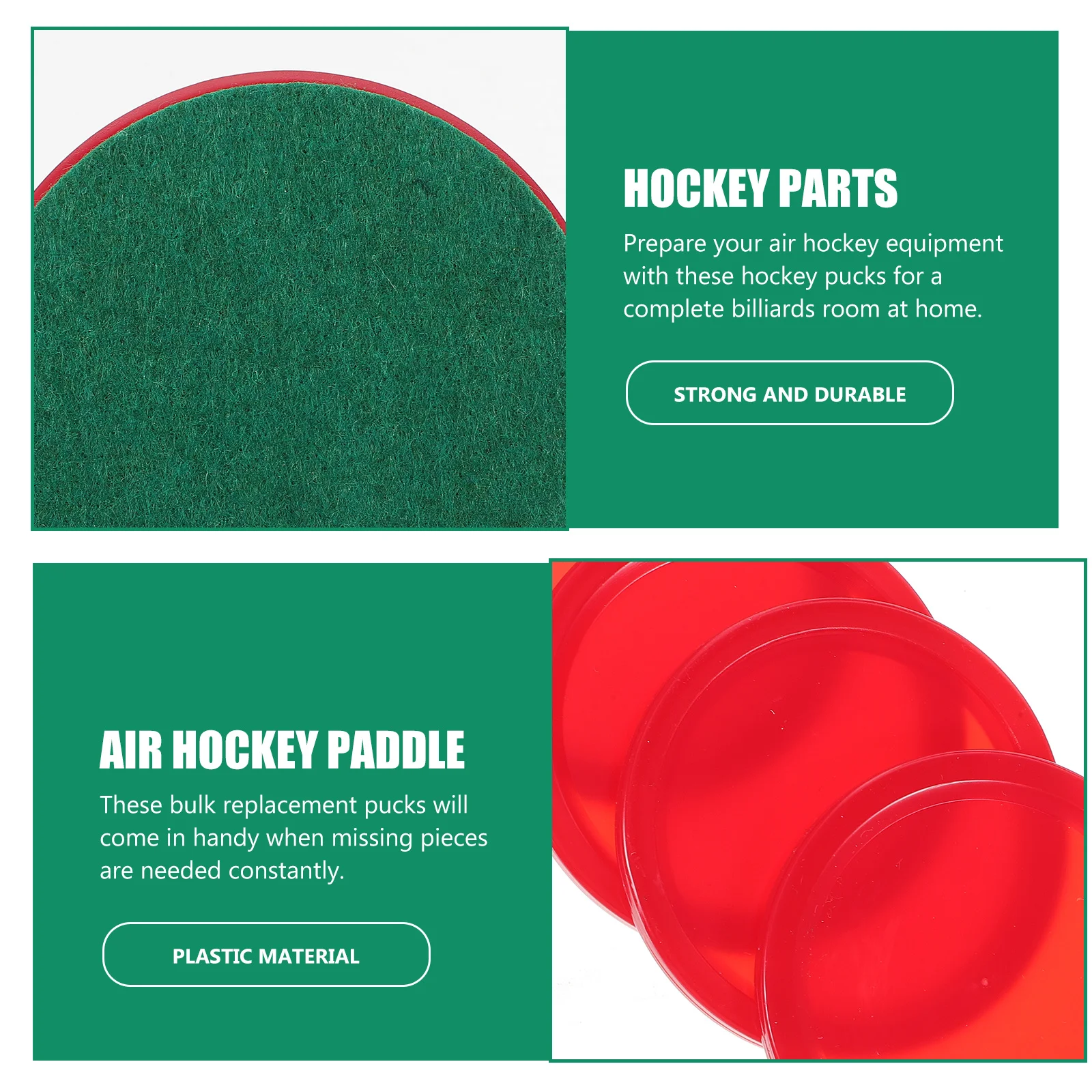 

8Pcs 76Mm Hockey Handles Paddles Replacement Set for Air Hockey Tables Comfort Action Performance Red