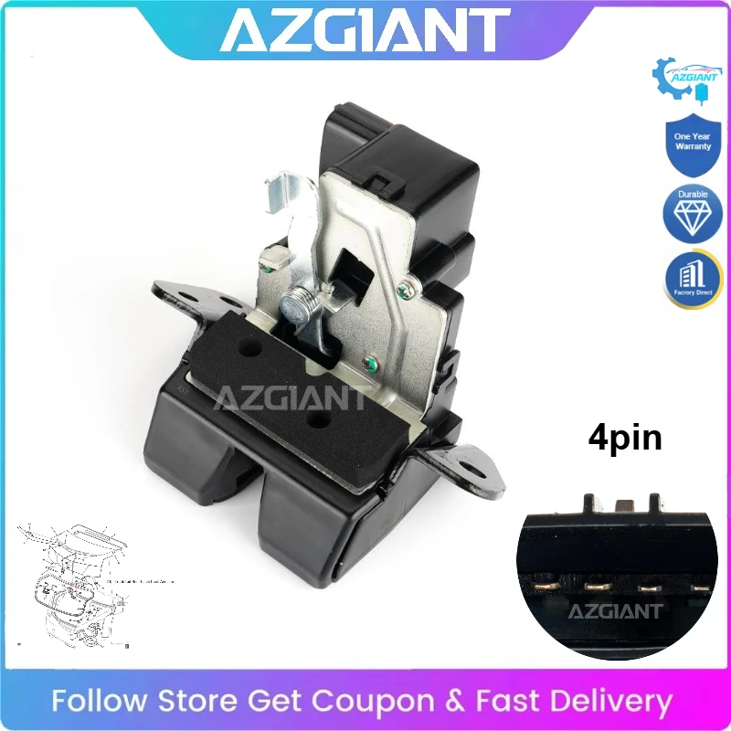 

AZGIANT Car Rear Door Trunk Lid Latch Lock Release Motor 4Pin for 2009-2013 Hyundai Tucson/IX35 Self-Repair OE#81230-1H300