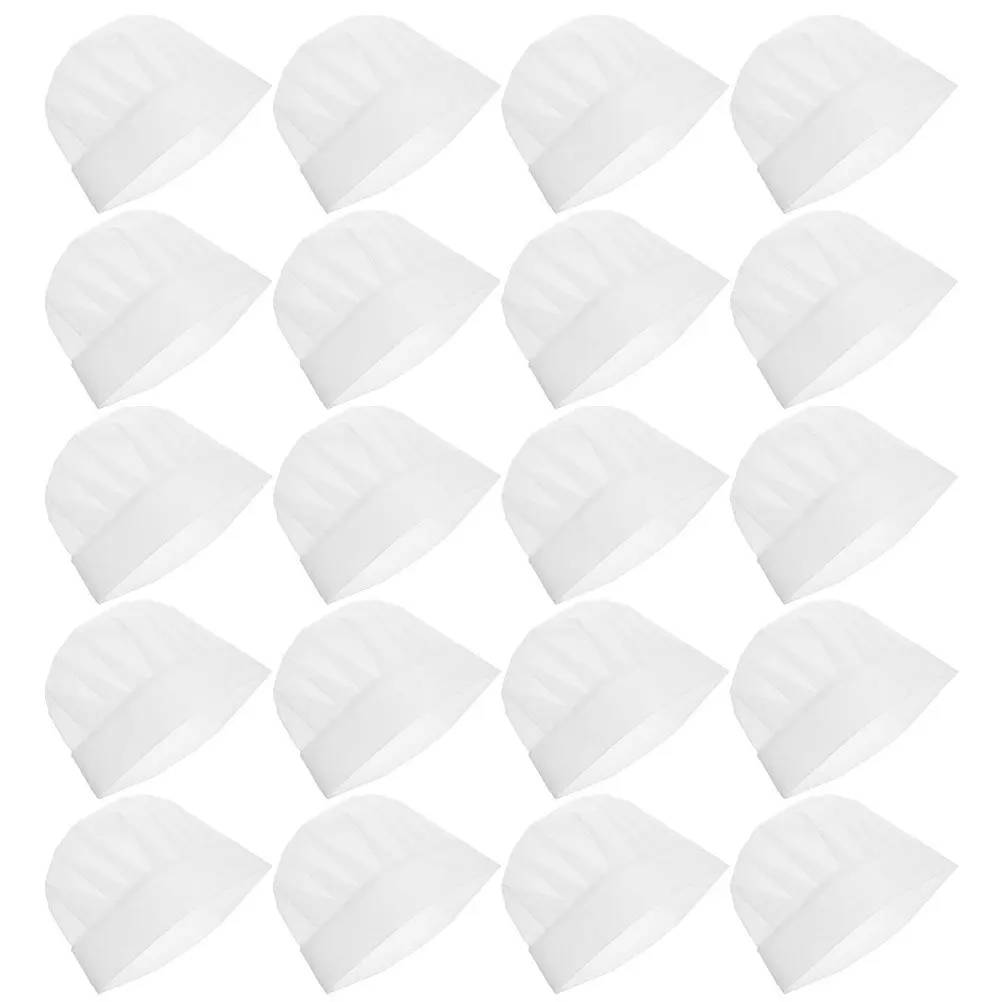 

30pcs Chef Hat Nonwoven Disposable Kitchen Cap Friendly Food Grade Cooking Baking Party Favors Tall Secure Fit White