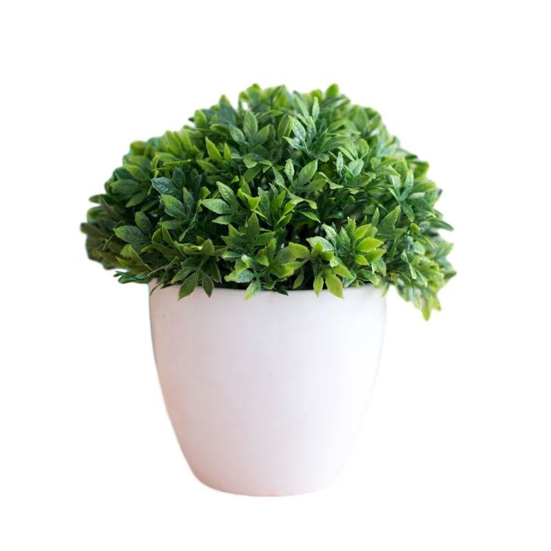 Planta de simulación bonsái, 32 ojos, hoja de bambú, adornos de plantas de hierba, bola de flores, maceta de hierba, decoración del hogar, adornos pequeños
