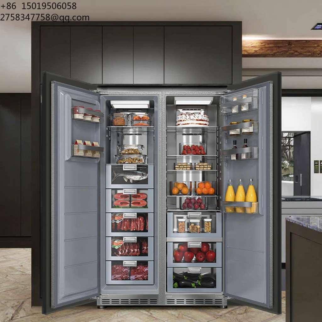 New 528L American-Style Side-by-Side Refrigerator-Freezer Full Integrated Ultra-Thin Recessed Plastic Energy Hotel Household