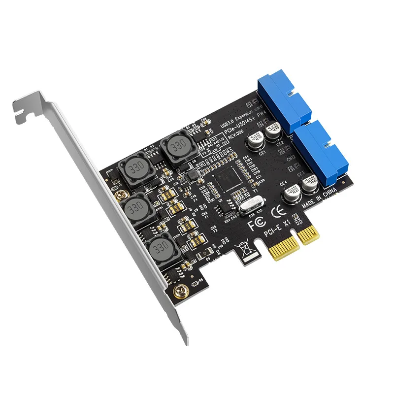 Front Panel PCIE to USB3.0 Extend Card 19Pin 20Pin PCI-E X1 X4 X8 X16 Converter to USB Adapter for SSU Desktop PC Computer