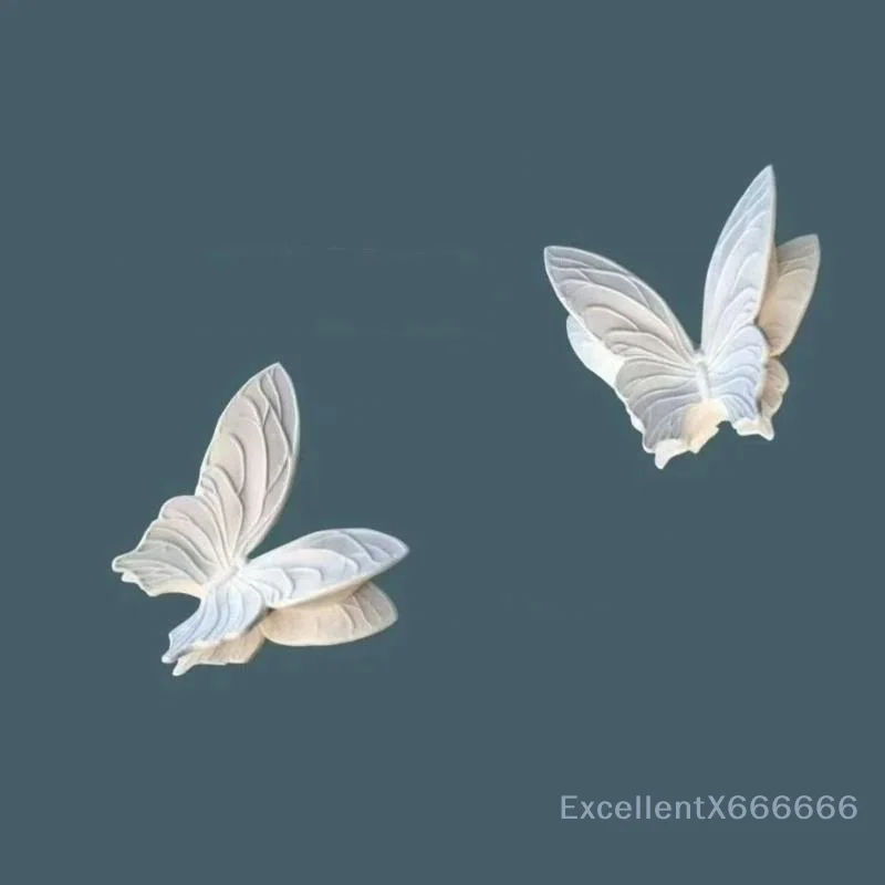 1 PCS Butterfly Wall Decor White Plaster Butterfly Wall Art For Living Room Bedroom French Style Home Decor