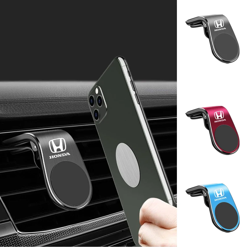 Car Magnetic Phone Holder Air Vent Clip Mount Rotation GPS Support For Honda Mugen Power Civic Accords CRV Hrv Jazz CBR VTEC VFR