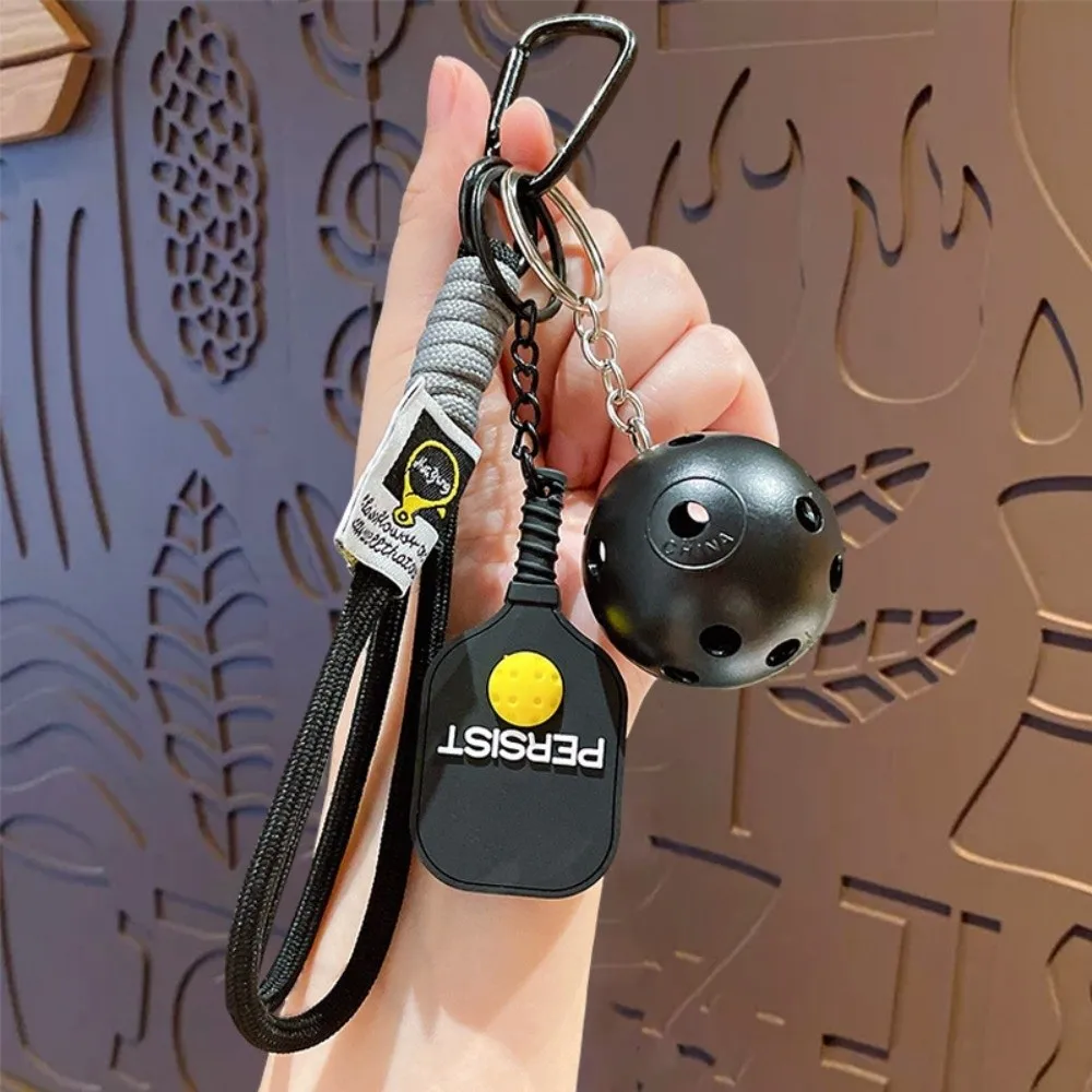 Fashion Dopamine Fitness Series Pendant Detachable with Buckle Pickleball Key Ring Pickleball Paddle Set Keychain Bag Charm