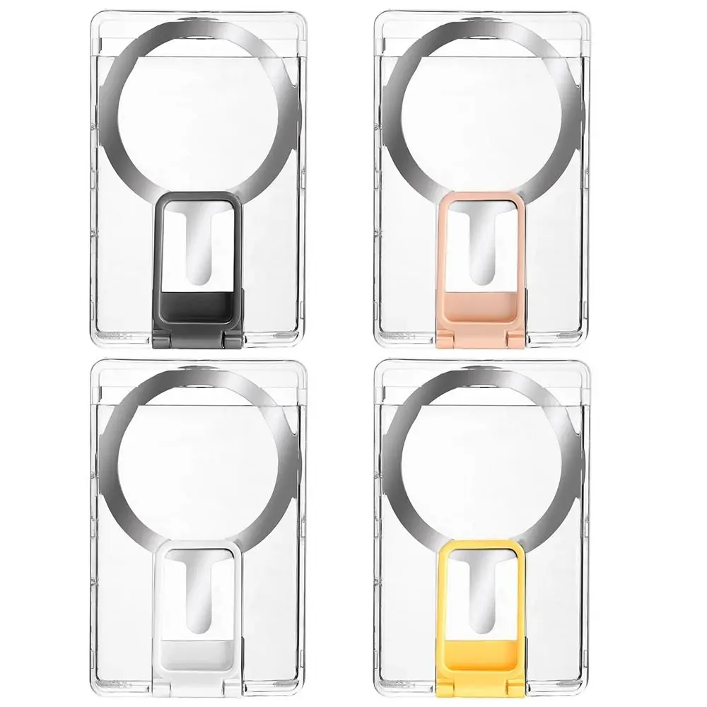 Magnetic Cellphone Wallet Holder Transparent Card Bag Slot Card Case Card Phone Holder Pocket Bag for IPhone 15 Pro Bracket