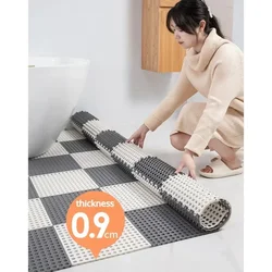 1set/2set/3set- Bathroom Mat, Splicing Waterproof Mat, Solid Color Bath Rug,Hollow Out Shower Stall Mat For Bathroom