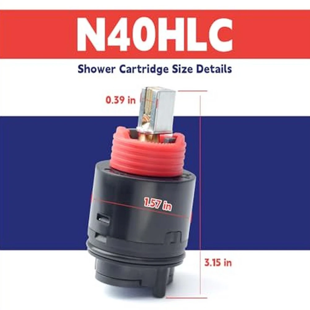 N40HLC Shower Cartridge N40HLC 40mm Shower Valve Core For Single-Handle Bathtub Shower Heads RK7300-CART-3P, JH02BJ,
