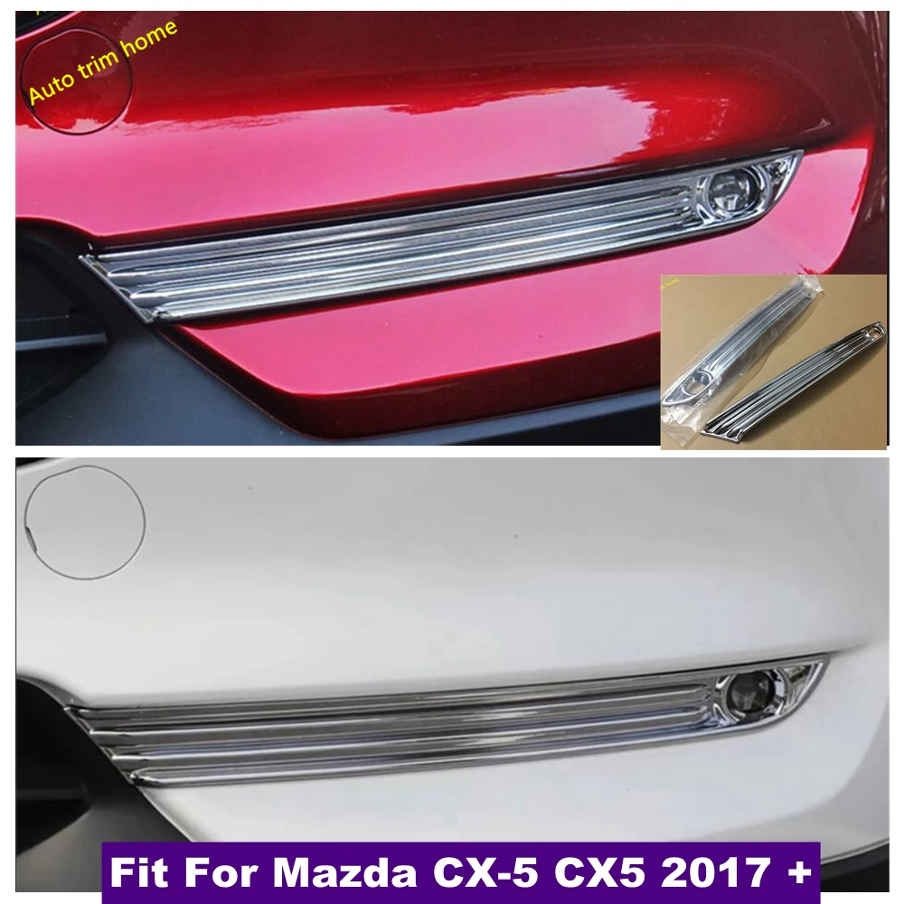 

ABS Chrome Front Fog Light Lamp Eyebrows Decoration Strips Cover Trim Fit For Mazda CX-5 CX5 2017 - 2023 Car Accessories