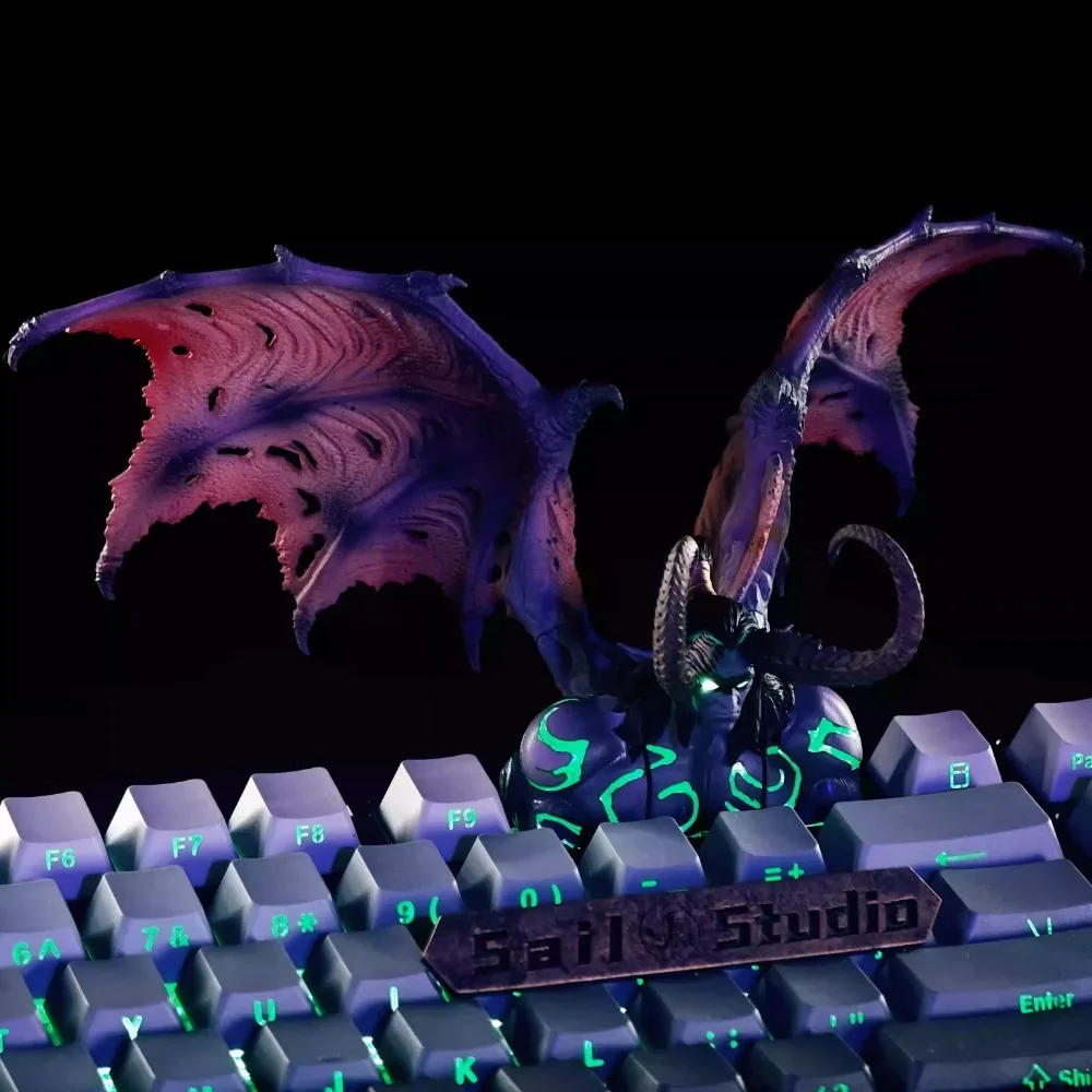 World of Warcraft Illidan Stormrage Artisan Keycap Resin Customized Game Keycap Keyboard Cap for Mechanical Keyboard Accessories