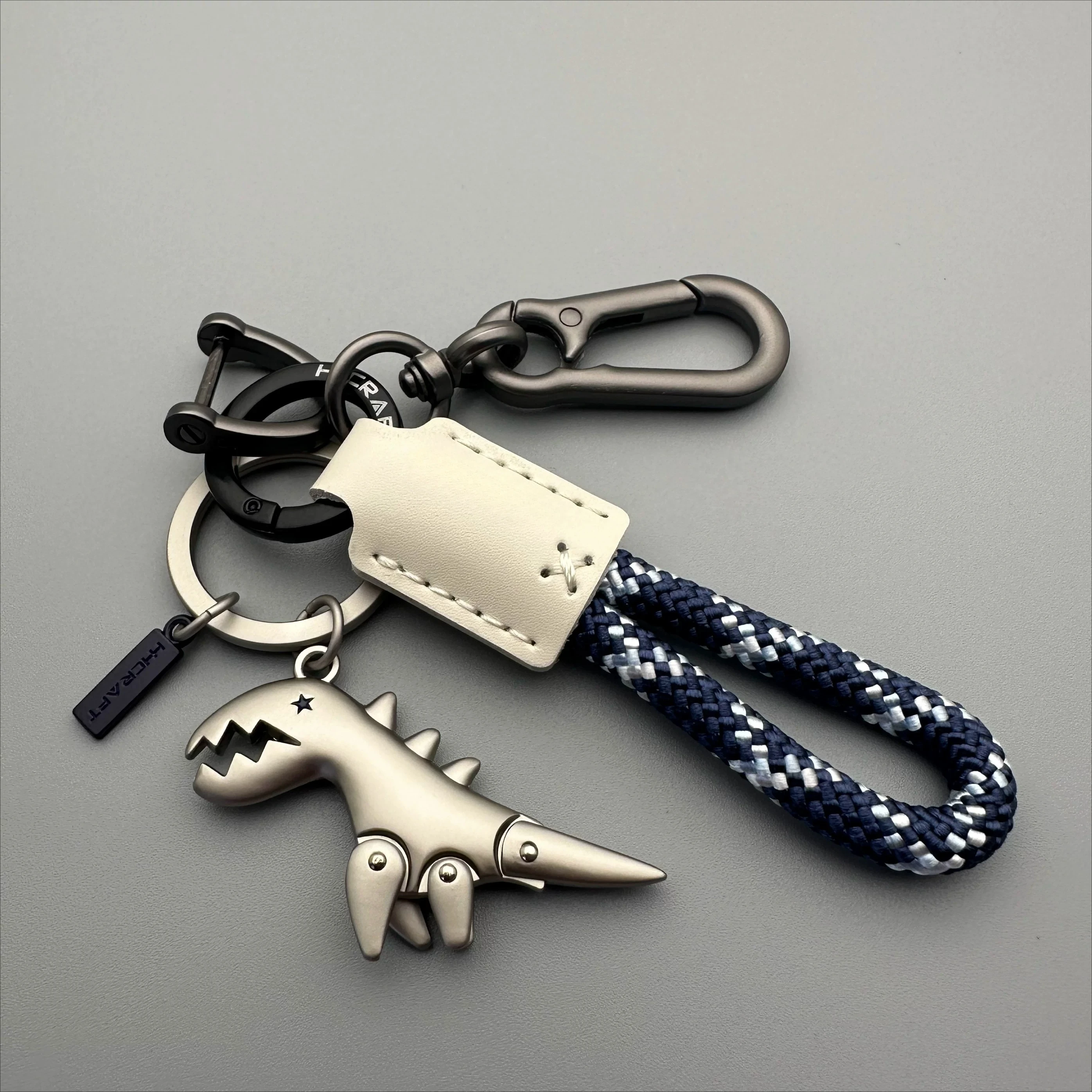 Little dinosaur keychain exquisite girl car key chain leather rope key ring schoolbag pendant gift