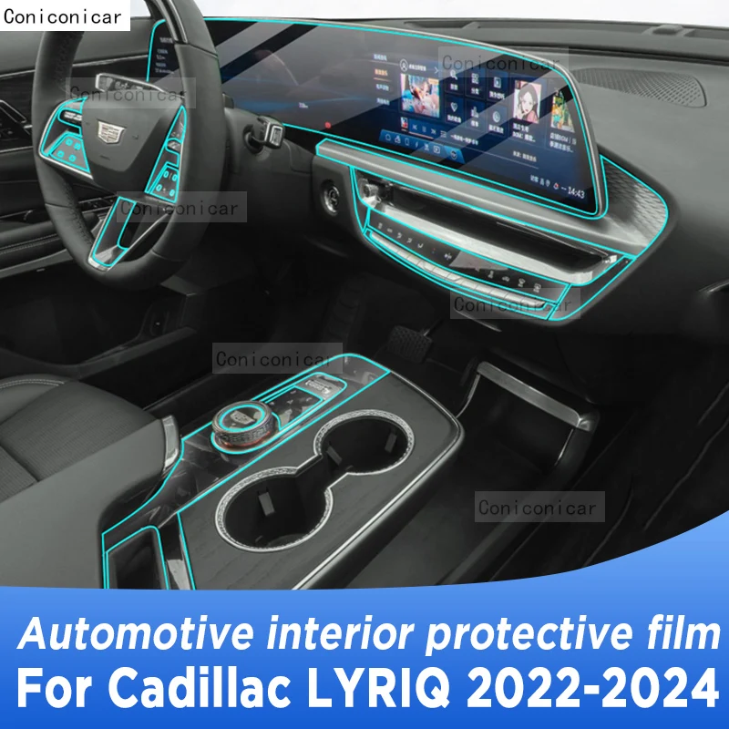 

For Cadillac LYRIQ 2022-2024 Gearbox Panel Navigation Screen Automotive Interior TPU Protective Film Cover Anti-Scratch Sticker