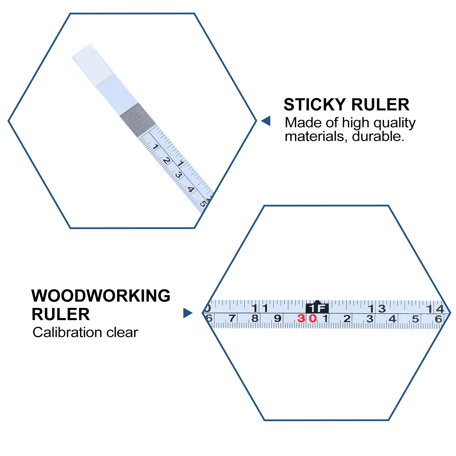 4Pcs Carbon Steel Sticky Ruler Self-Adhesive Measuring Tool for Woodworkbench Sawing Machines Clear Printed Scale Durable Use