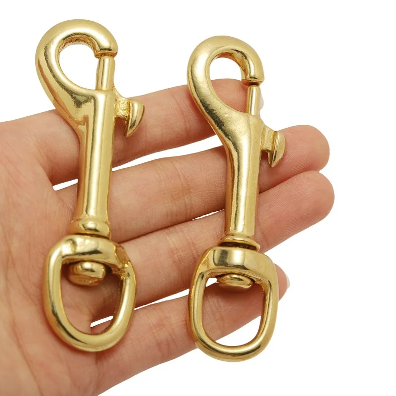 Pure Copper Dog Buckle Safety Hook - Heavy Duty Vest Clip for Pet Leash, Leather Bag, Collar DIY Hardware