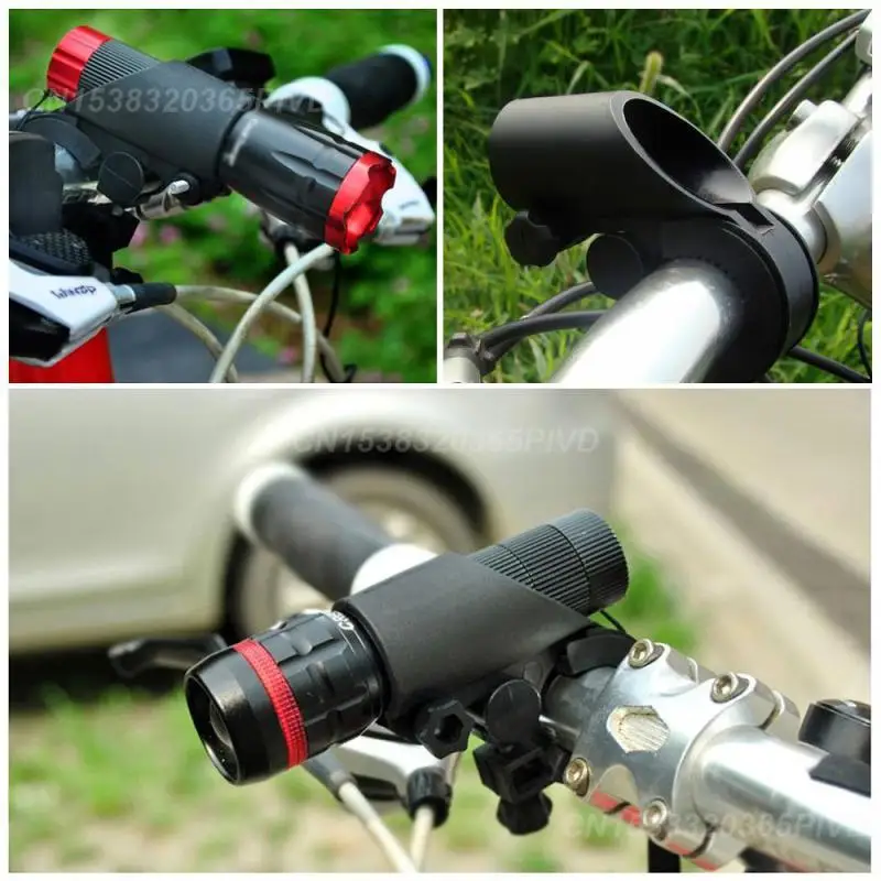 Portable Cycling Bike Bicycle Light Lamp Stand Holder Rotation Grip LED Flashlight Torch Clamp Clip Mount Front Light Bracket