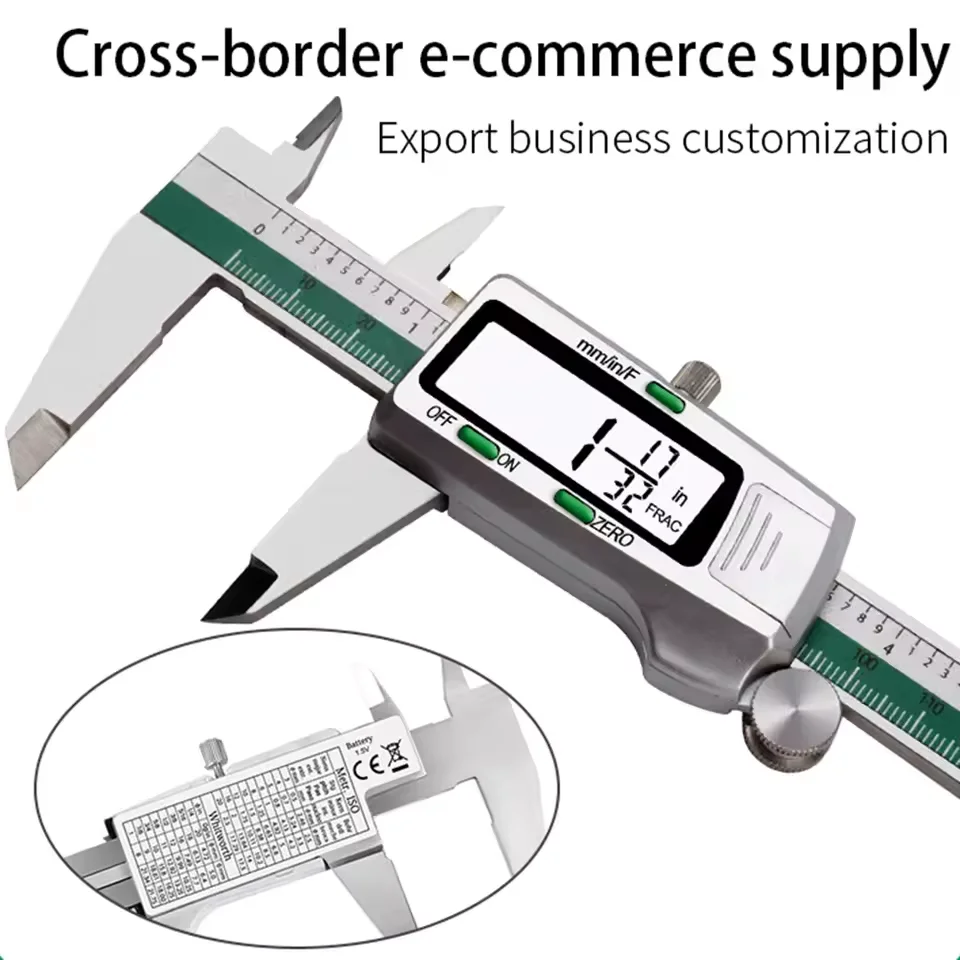 150mm/6Inch Digital Caliper Electronic Carbon Fiber Micrometer with Large LCD Screen Pachymeter for DIY/Household Measuring Tool