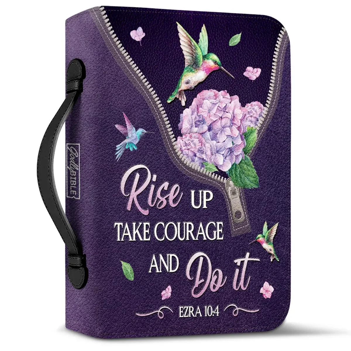 Purple Bird Floral Bible Sentence Print Ladies Bible Storage Bags Christianity Bible Cover Case for Women Personalized Handbags