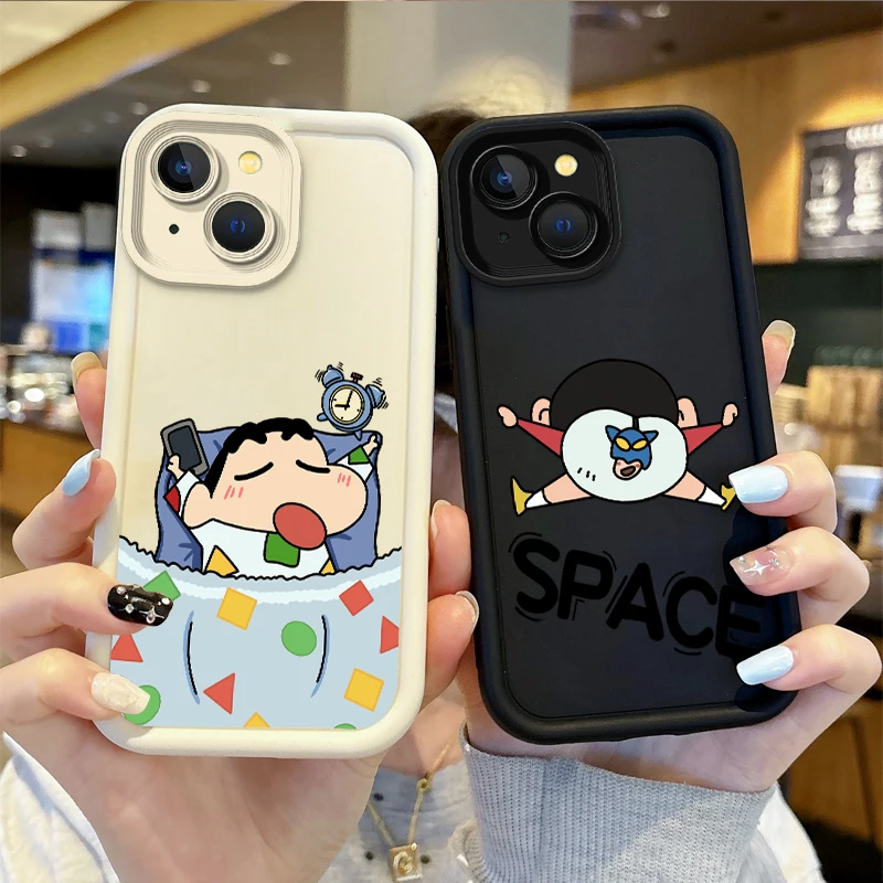 C-Crayon S-ShinChan Anime Phone Soft Case For iPhone 15 14 13 12 11 Pro Max 15 14 8 7 6 Plus X XS Max 8 7 6 Trend Silicone Cover