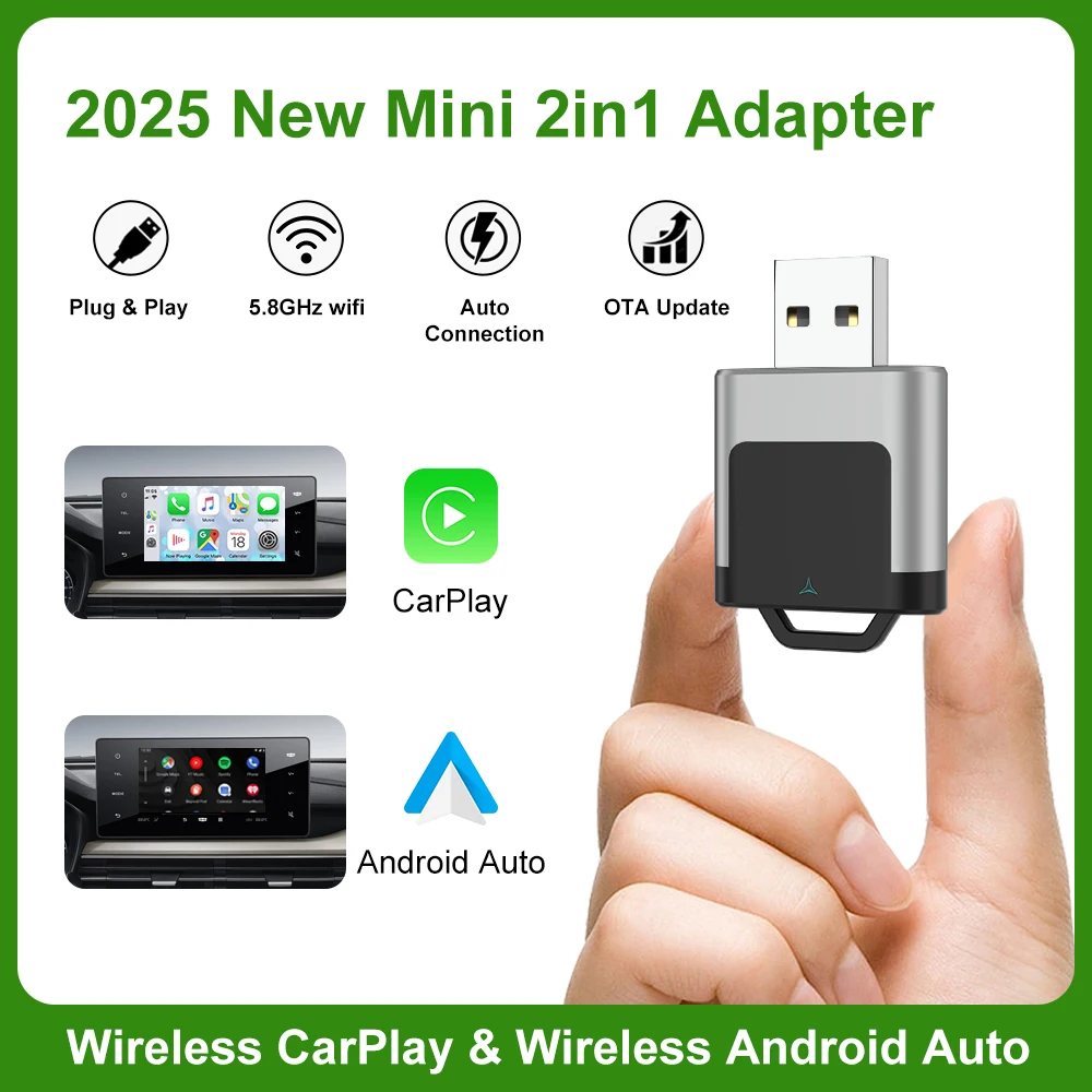 

FLIXIVI CarPlay Android Auto Wireless Adapter 2IN1 Smart Mini Box Plug and Play WiFi Fast Connect Universal for Nissan 2025 New