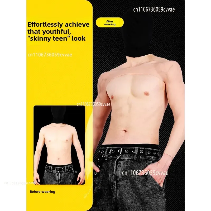 Silicone Muscle Suit for Men and Women Cosplay, Arm Chest Abdomen Simulation Prop