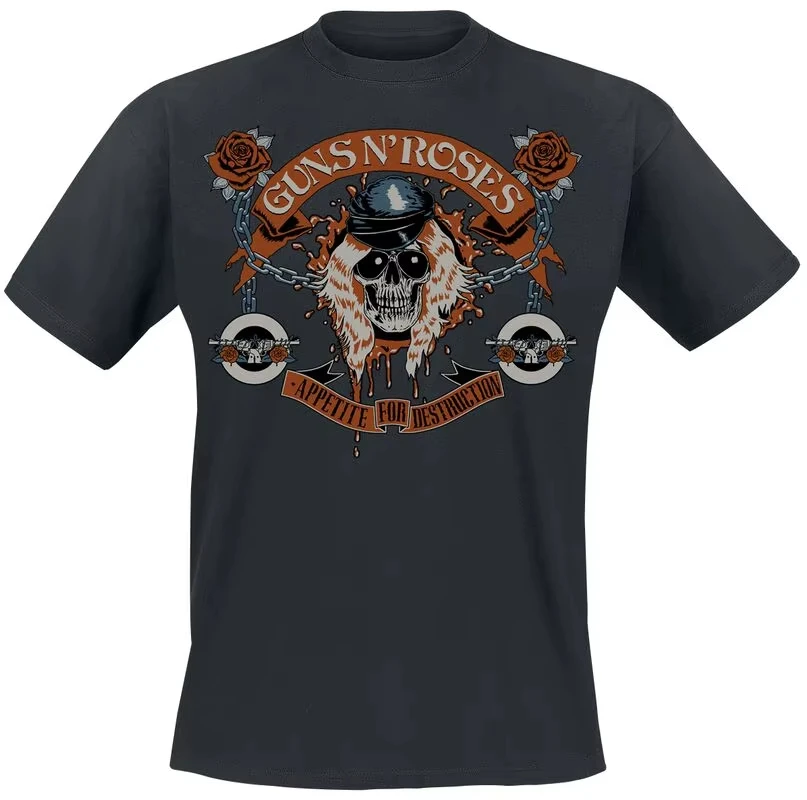 Appetite for Destruction Duff Skull Guns N' Roses Band T-Shirt Cotton Graphic Tee Men Women Summer Streetwear
