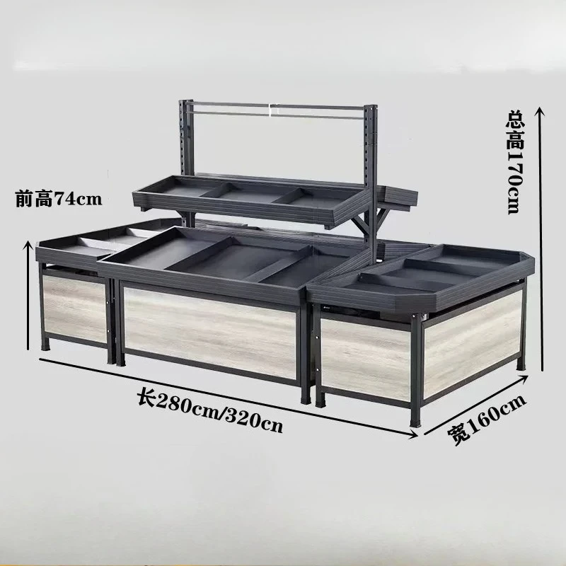 

Supermarket thickened fruit and vegetable display shelves, vegetable shelves, multi-layer fruit and vegetable promotion platform
