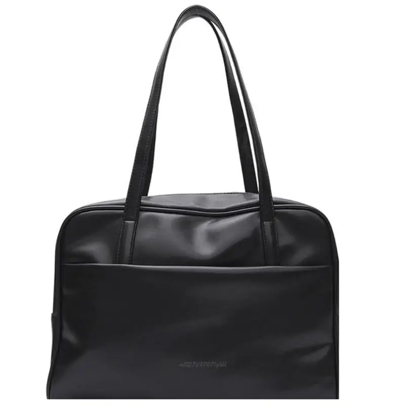 

X5XA Fashion Ita Bag Handbag PU Leather Underarm Bag Large Capacity Shoulder Bags for Student Women Girls Pin Display Handbag