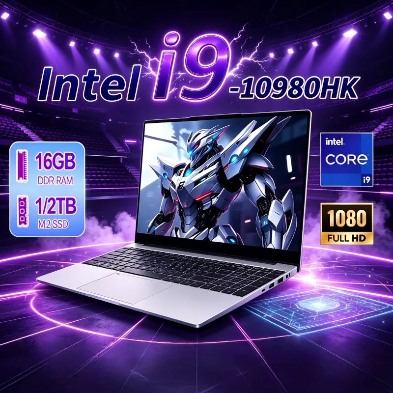 Intel Core i9 10980HK 15.6 Inch Gaming Laptop 32GB RAM 2TB SSD Fingerprint Unlock WiFi 6 4K Ultrabook Pro Max Speed Unit