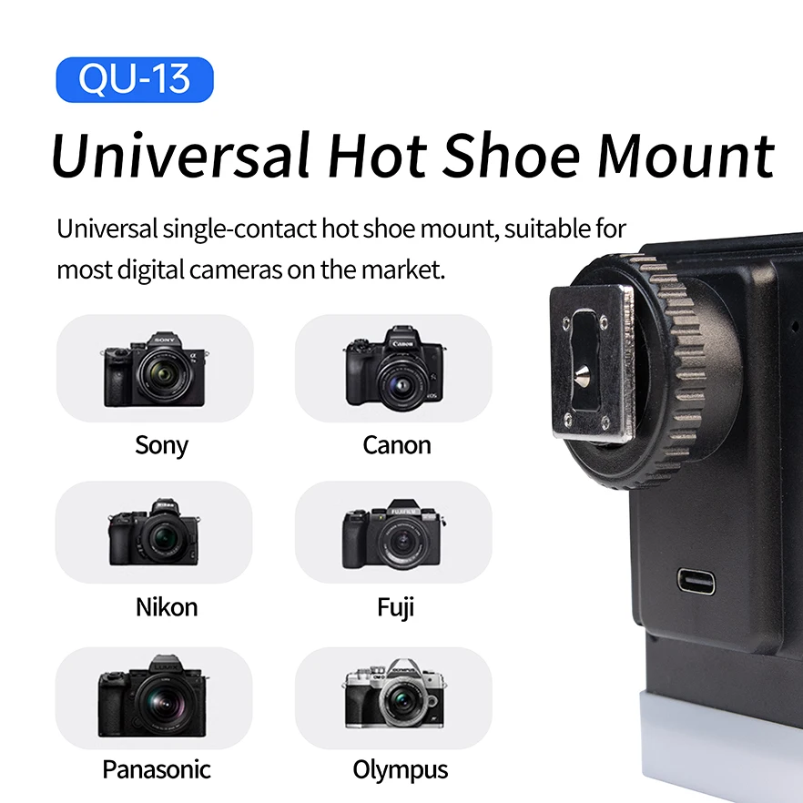 LINIM QU13 Mini Camera Flash Speedlite GN12 5600K Standard Hot Shoe Camera External Mini Flash For Sony Canon Nikon Panasonic