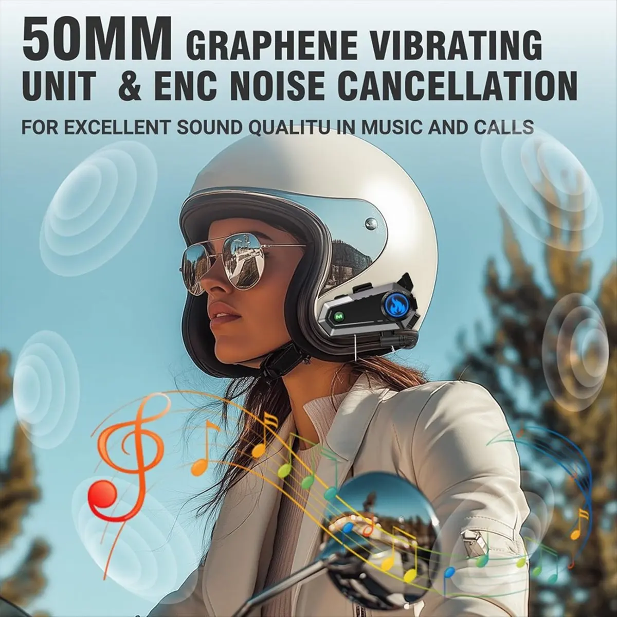 SWXF دراجة نارية خوذة سماعة رأس بخاصية البلوتوث مع 2 نوع ميكروفونات، الاتصال الداخلي/مكالمات بدون استخدام اليدين/الموسيقى/مقاوم للماء/إلغاء الضوضاء، C9