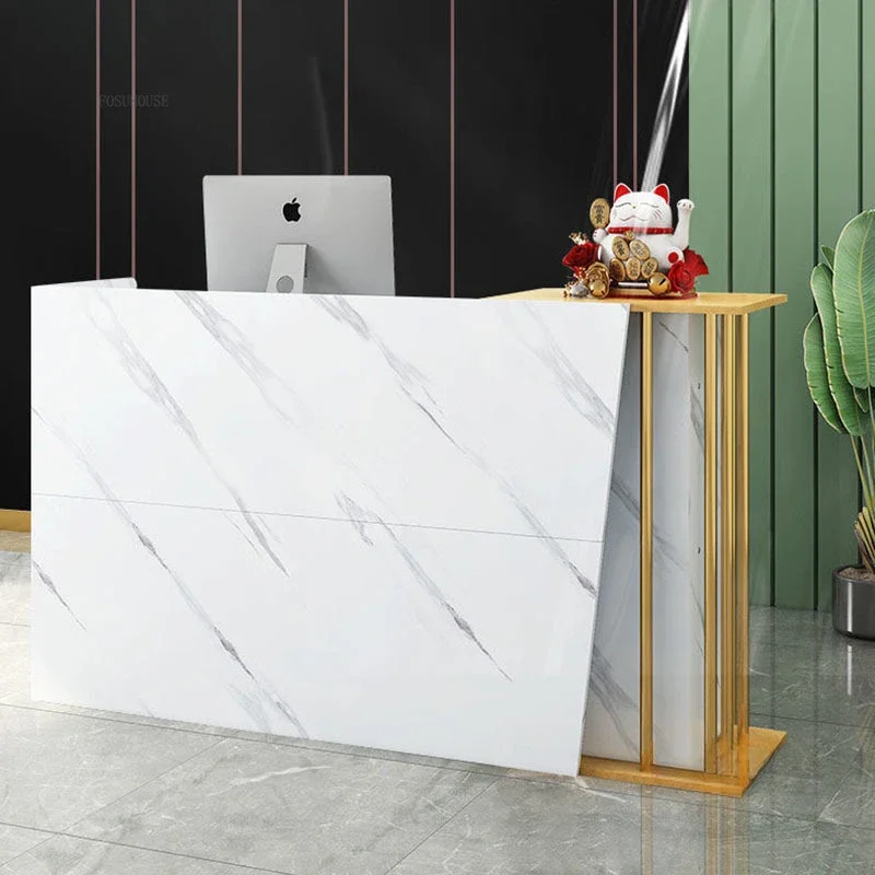 

For Wooden Office Small Hollow Storage Desk Simple Creative Commercial Reception Tables For Supermarket