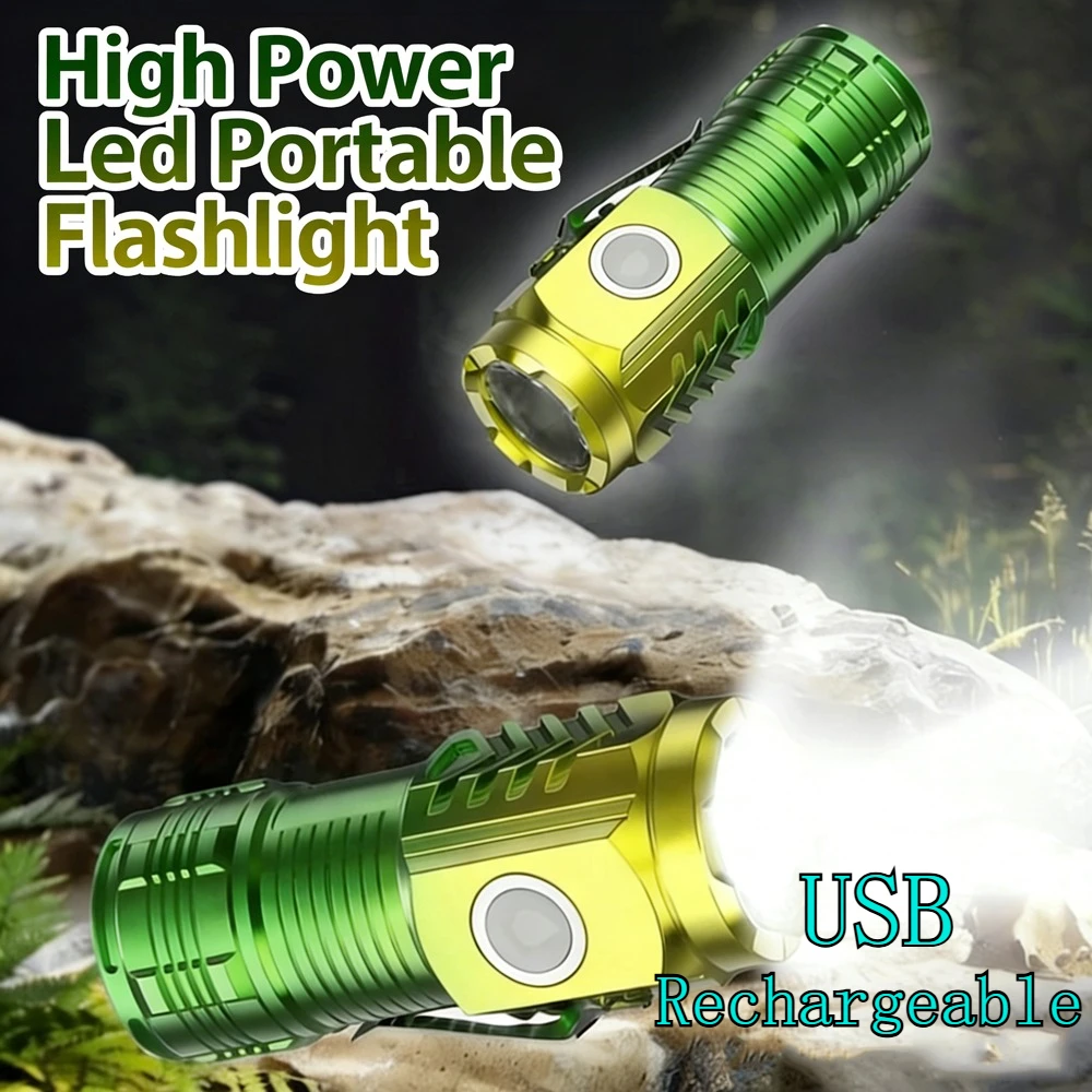Mini Hochleistungs-LED-Taschenlampe mit Stiftclip USB-Aufladbar Wasserdichte Fackel für Outdoor-Camping EDC-Taschenlampen