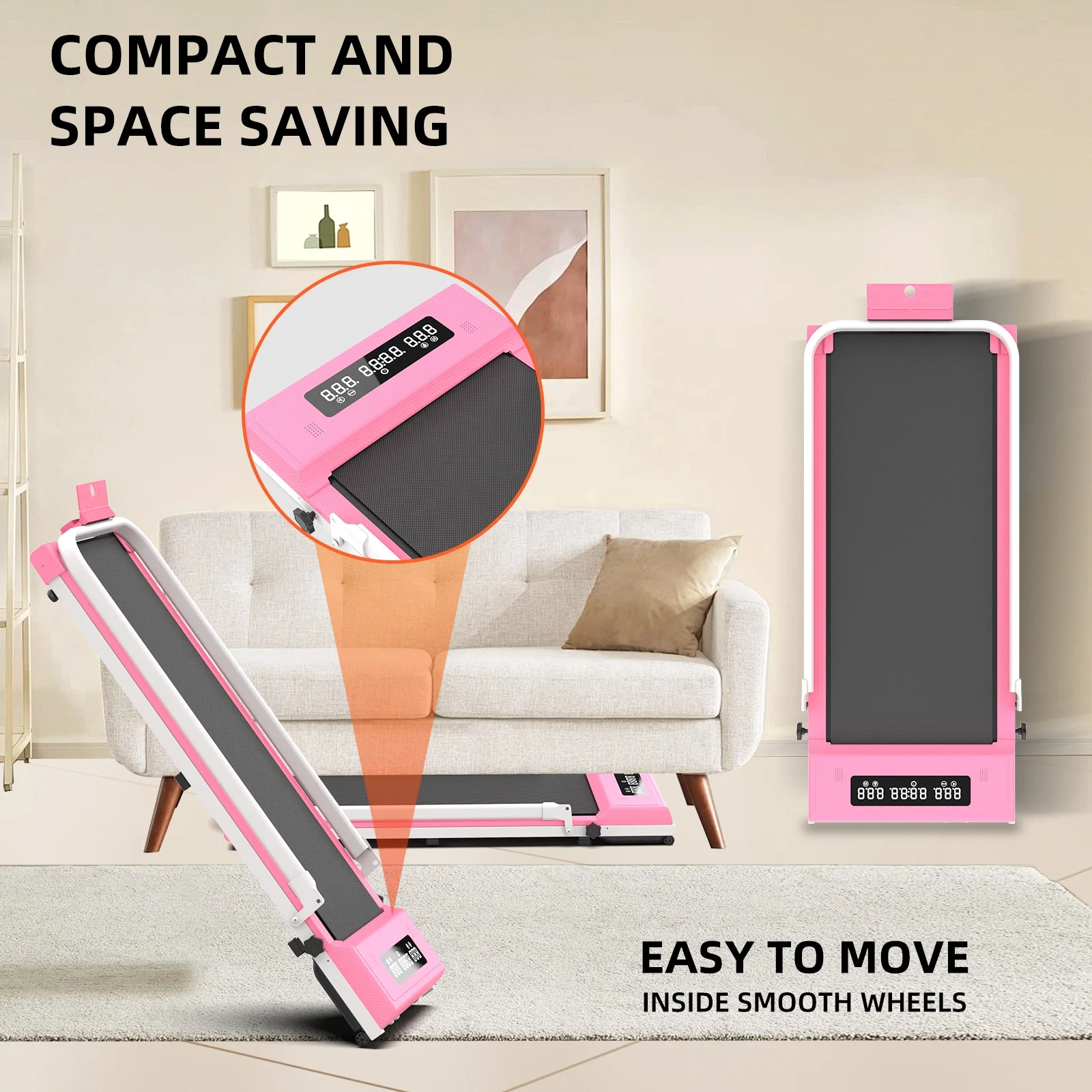 Gym Equipment  Electric Foldable Treadmill Smart Bluetooth Speaker Folding Portable Walking Pad Mini Desk Treadmill For Home Use