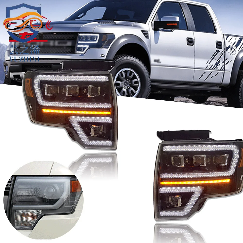 

Headlight For Ford Raptor F150 LED Headlights 2009-2014 Head Lamp Car Styling DRL Signal Projector Lens Auto Accessories Front
