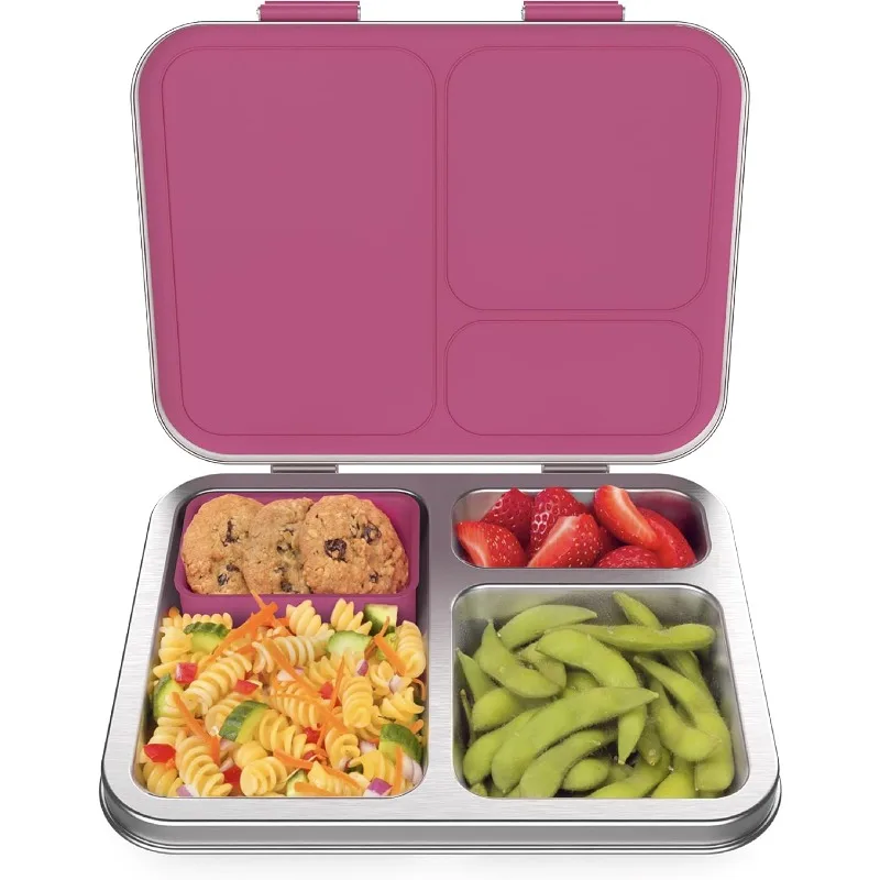 

Bentgo® Kids Stainless Steel Leak-Resistant Lunch Box - Bento-Style Redesigned in 2022 w/Upgraded Latches, 3 Compartments