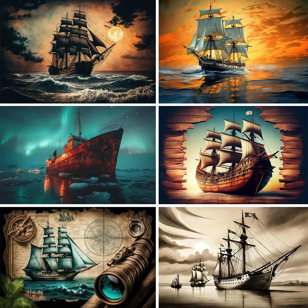 Pirate Ship Party Baby Photography Background Navigation World Map Island Boys Treasure Hunt Ocean Decoration Poster Party Banne