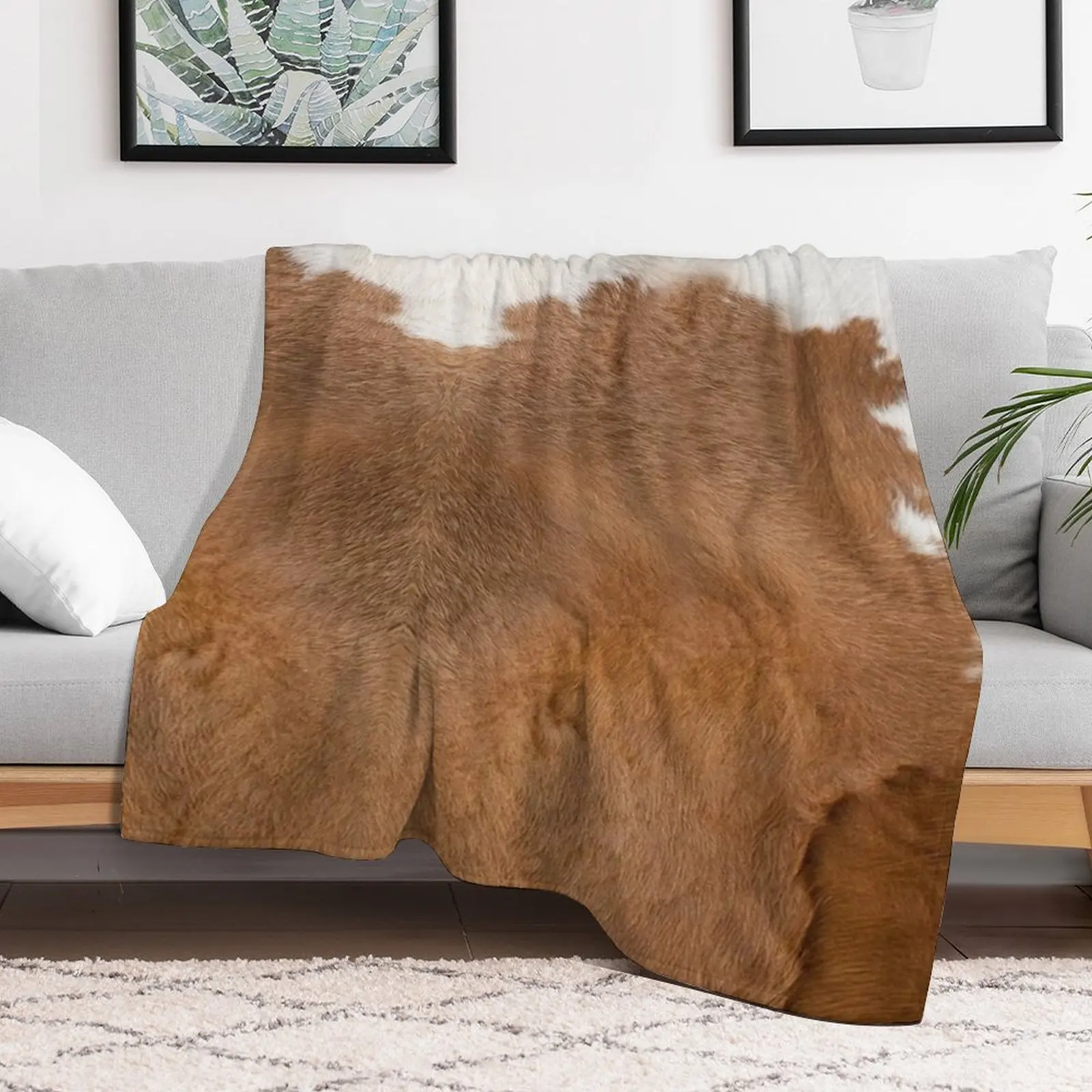 Cow Hide Brown & White Throw Blanket Decorative Sofas Sofa Quilt Hair Luxury Designer Blankets