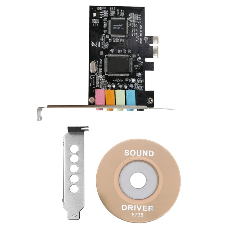 4X Pcie Sound Card 5.1, PCI Express Surround 3D Audio Card For PC With High Direct Sound & Low Profile Bracket